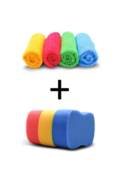 Wilma Secret Süper Microfiber Temizlik Bezi 4'lü Ve 3lü Oto Yıkama Süngeri
