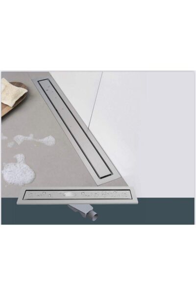 Aqua Zone Aquazone 60 Cm Plastik Paslanmaz Izgaralı, Kaynaksız Tek Parça, Duş...