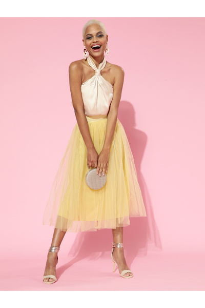 Sassafras By Styli Solid Tulle Skirt