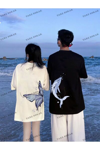 Tarzsokak 2 Adet Tir Harajuku Style Çift Sevgili Kombinleri Couple Clothing Y...