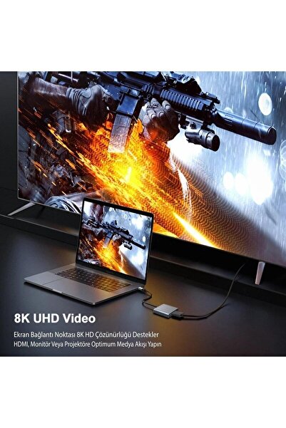 Daytona Dp-01 Type-c To Displayport Multifunction 8k 60hz Çevirici Dönüştürücü Aktarıcı Adaptör