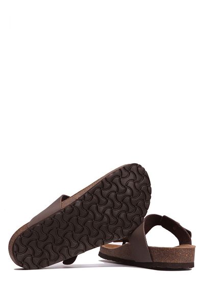 KİFİDİS SOFTSTEP K8871SK Kifidis Soft Step Women's Cork Slippers 36-41-Dark Mink - 010 - 38