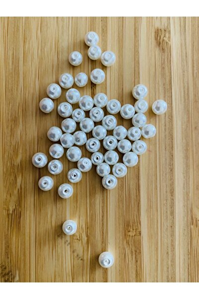 Öztürk Mărgele de perle de piatră albă - 50g, 6mm, 190 buc
