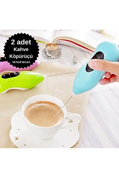 sengenegel 2 Adet Mini Mikser Kahve Süt Köpürtücü Karıştırıcı Cappucino Mixer...