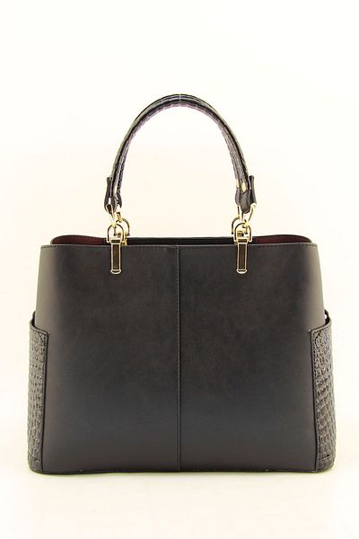 HNB Women's Black Pocket Classic Lightweight Hand and Shoulder Bag