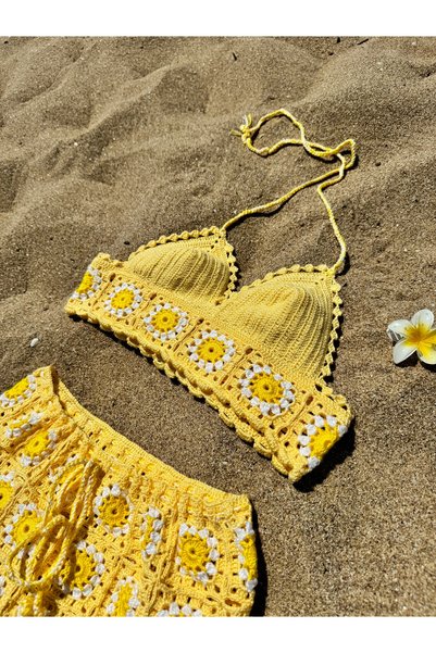 Perla Set dublu tricotat manual Papatya