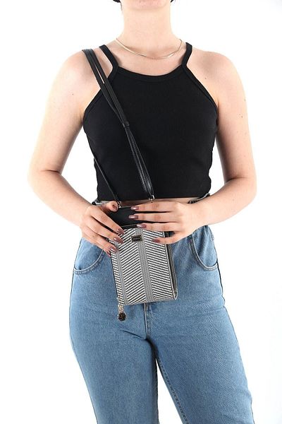 Silver Polo Black and White Women's Strap Wallet - Sp1011