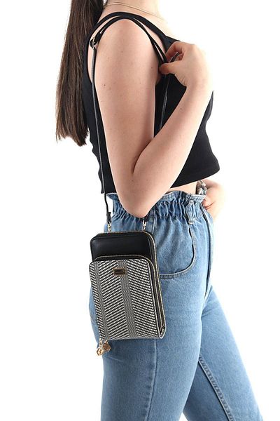 Silver Polo Black and White Women's Strap Wallet - Sp1011