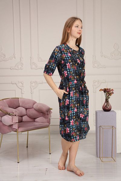 İMAJİNAL Rochie de damă 100% viscoză cu fermoar cu imprimeu floral