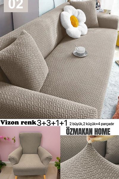 ÖZMAKAN 3 3 1 1 Σετ καλύμματα καθίσματος Jacquard - Ελαστικό και πλένεται ανθεκτικό