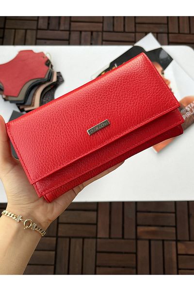 DERKON Genuine Leather Double Cover Useful Women's Wallet