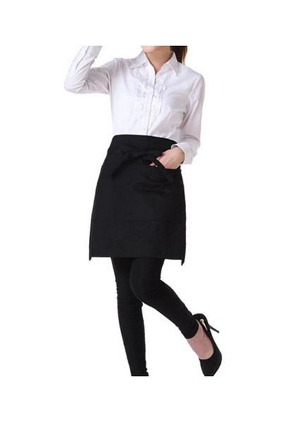Biz Class Chef Waiter Cafe Cook Barista Black Half Waist Apron Kitchen Apron Master Chef Cafe Restaurant