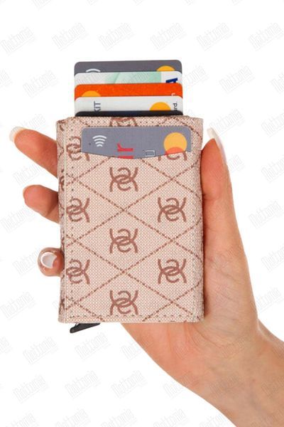 mottomia Unisex Vegan Leather - Monogram Pattern, Anti-Theft, RFID Protection Polo Wallet and Card Holder