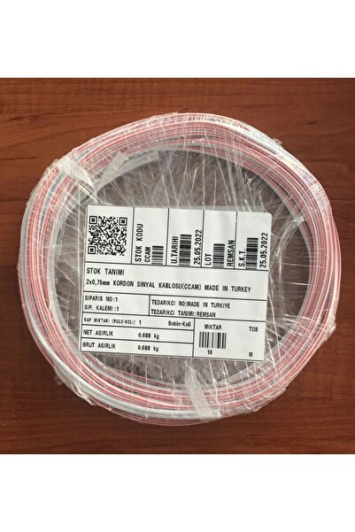 REMSAN 2x0,75 Mm2 Cca Kordon Sinyal Kablosu Tam Kesit 48 Tel (10 Mt)