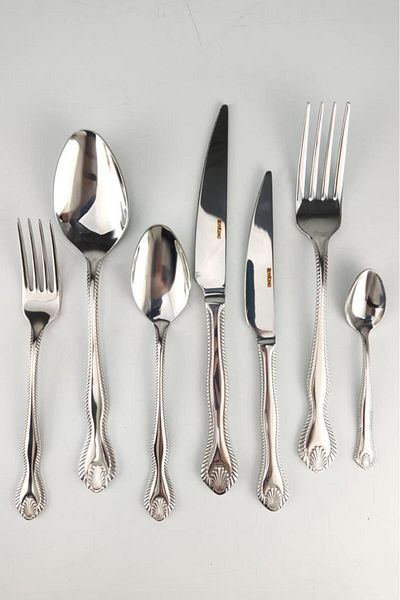 Digithome King 12 Person 84 Piece Stainless Steel Fork Spoon Knife Set Silver - Uk 004 C320.113