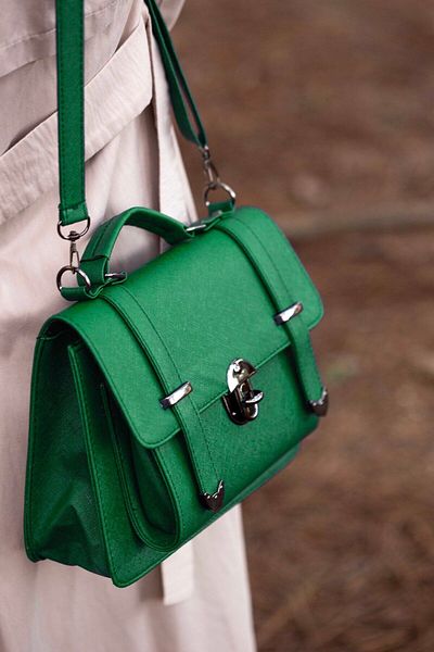 GIMOSA Curea lungă reglabilă din piele vegană Ines, geantă pentru femei cu blocare, geantă de umăr, geantă crossbody