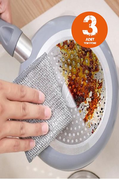 Tor Store Set of 3 Magic Cleaning Cloths - Stainless Wire, Anti-Scratch Dirt Remover