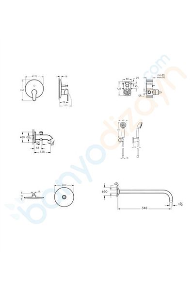 Artema A49248 Artema Win S - Compact Rain L Built-in Shower Set