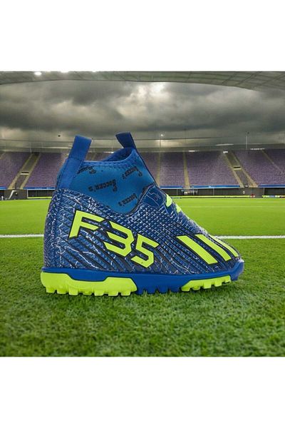 GGO FOOTBALL Crampoane de fotbal pentru băieți - Pantofi sport pentru Astroturf și teren cu detaliu de șosete