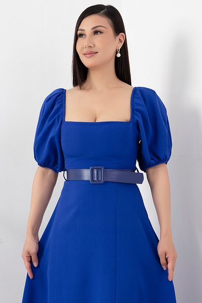 PULLIMM Rochie Atlas cu mânecă cu balon și gât pătrat - NY4309