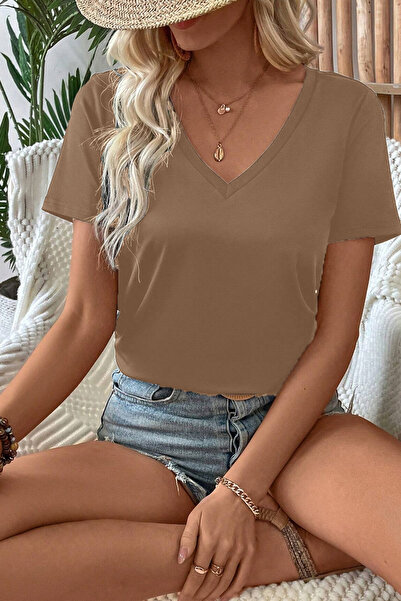 LİVE SPORT Γυναικείο μπλουζάκι με κοντό μανίκι V-λαιμόκοψη