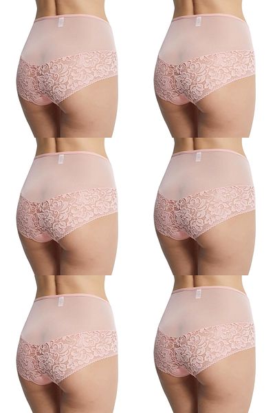DONEX Bato Model Tulle Fabric - Lace Detailed Back Waist Γυναικεία κιλότα 6 Συσκευασία