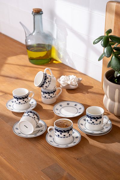 Emsan New Ethnic Mix - Coffee Cup Set for 6 People, 90 ml