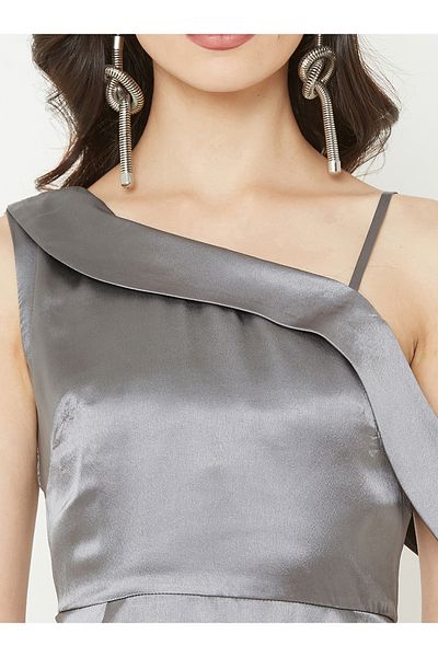 Mish By Styli One Shoulder Strap Style A-Line Maxi Dress