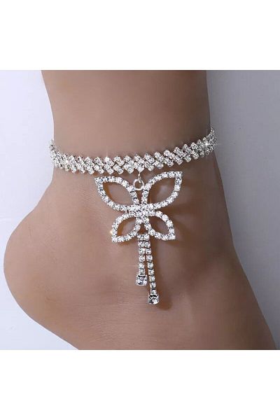 Flaner Paris Aksesuar Butterfly Motif Cross Stitch Anklet