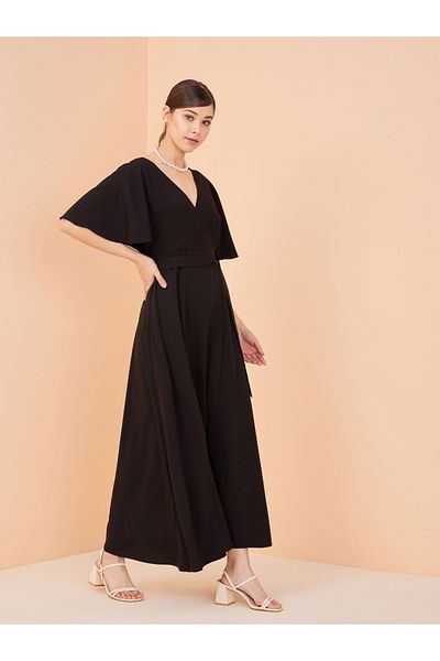 Femmella By Styli V Neck Kimono Sleeve Wrap Front Maxi Dress
