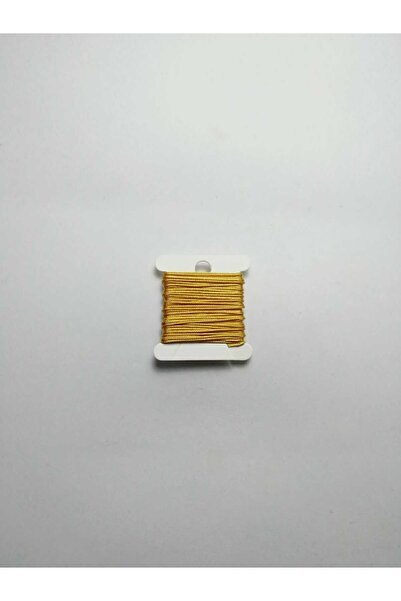 Eskişehir hobi sanat 0,8 mm 3 μέτρα - Κίτρινο χρυσό κορδόνι αλεξίπτωτου (Σχέδιο κολιέ με βραχιόλι μακραμέ)