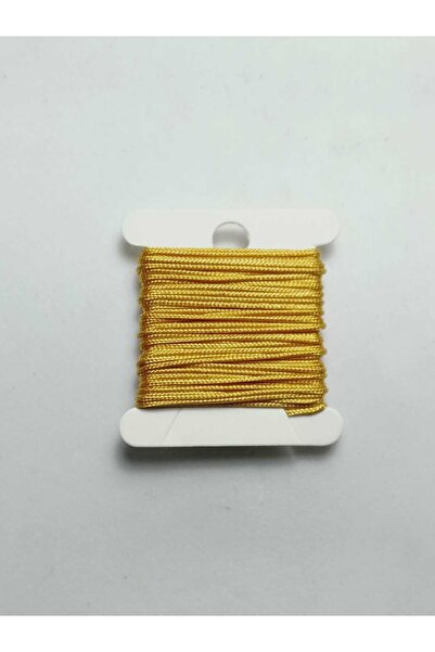Eskişehir hobi sanat 0,8 mm 3 μέτρα - Κίτρινο χρυσό κορδόνι αλεξίπτωτου (Σχέδιο κολιέ με βραχιόλι μακραμέ)