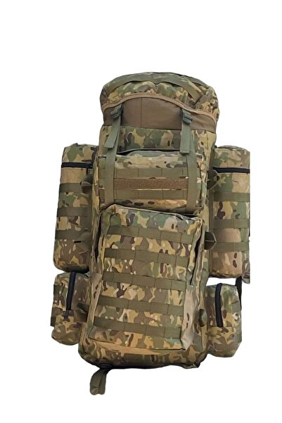 Butik 100+10 litre taktikal dagci kamuflaj multikem sirt cantasi