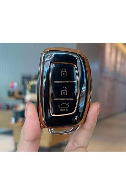ŞENYILDIZ AKSESUAR غطاء حماية لمفتاح Hyundai Elantra وTucson باللون الأسود ال...