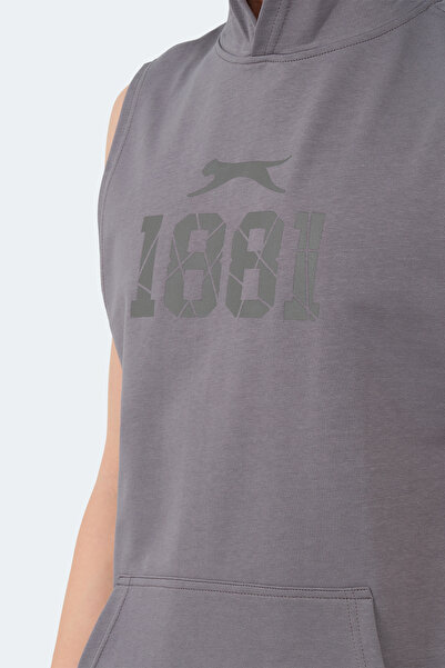 Slazenger Vasilisa Men's Sleeveless Kangaroo Pocket Dark Gray T-Shirt