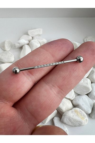 Karınca Piercing Industrial Industrial Bridge Piercing with Water Stone