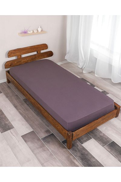MEYHOME Single Lycra Combed Cotton Elastic Sheet (Purple)