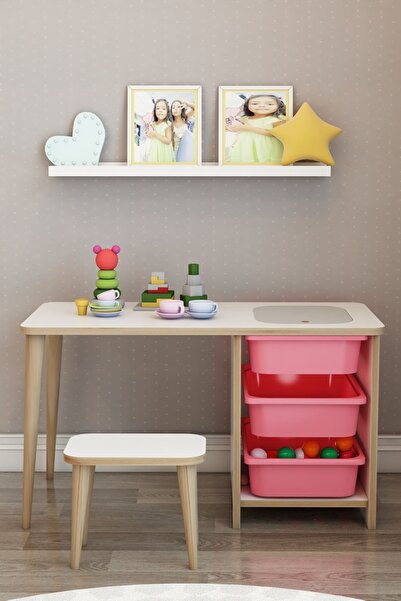 moniev Çocuk Çalışma Masası Oyun Ve Etkinlik Masası Yaz Sil Masa Tabureli