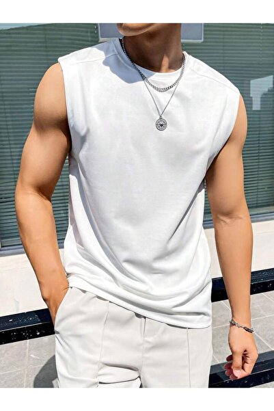 FAVORİST ملابس كرة السلة كبيرة الحجم - تي شيرت بدون أكمام (بدون طباعة)