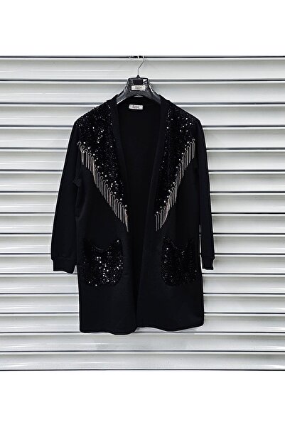 Esina Women's Two Thread Sequined and Fringed Cardigan