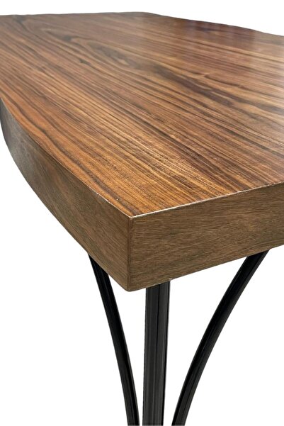 ARIKAN HOME Doğal Ceviz Ahşap Kaplama 6 Kişilik Modern ve Şık Yemek Masası