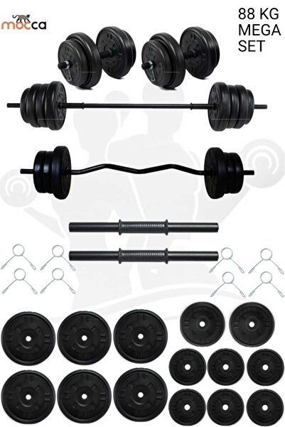 Dambılcım Mocca Style 88 Kg Z-barlı Megaset Halter Seti Ve Dambıl Seti ,ağırlık Seti, Fitnes