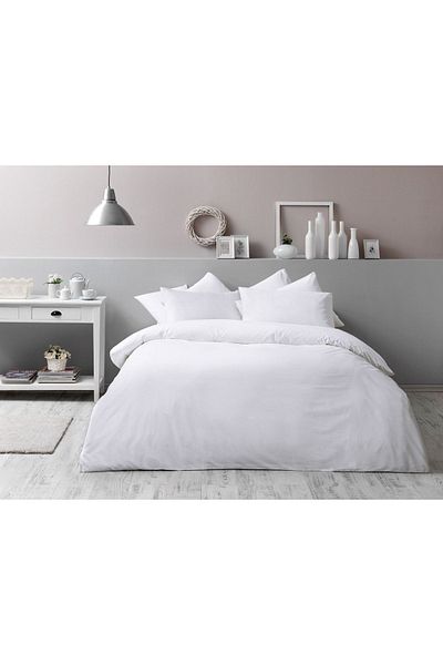 Gön Ev Tekstili Double White Duvet Cover Set - Oversize Cotton (63 WIRES)