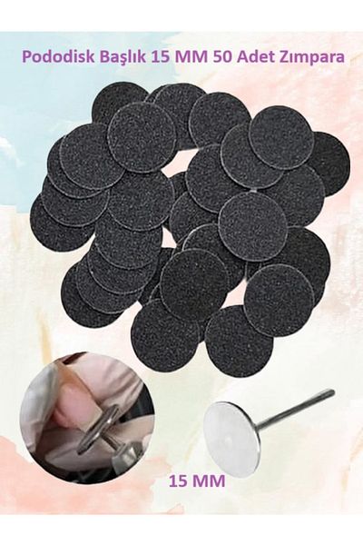 Helios 15 Mm Pododisk Pedicure Pumice Disc 1 Piece Head 50 Pieces Sandpaper