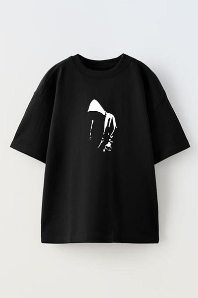 NMG TEKSTİL Μπλουζάκι Silivet Printed Unisex Μαύρο Oversize Βαμβακερό T-shirt