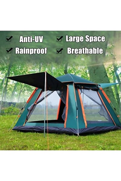 İthal Tam Otomatik Tenteli 6 Kişilik Kamp Çadırı 240x240x155