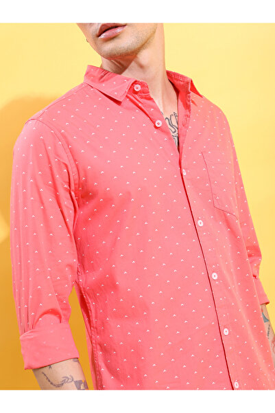 Highlander By Styli All Over Print Chest Pocket Shirt with Long Sleeves