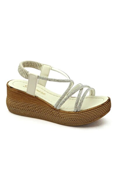 LETAO Women's Platform Silvery Stone Easy to Wear Comfortable Lacy Sandals