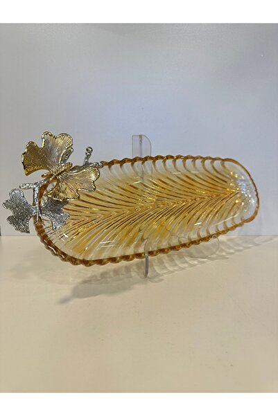 PLUS HOME SUNUM UZUN OVAL SERVİS TABAĞI BÜYÜKBOY AYAKSIZ BAL