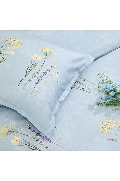 Taç Set de lenjerie de pat din bumbac organic și satin LILLLIAN Double Reborn